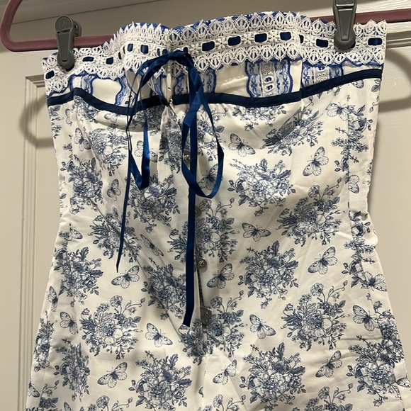 NWT With Jean Sabrin Dress Toile Papillon Strapless Corset Lace Butterfly M - Picture 6 of 10